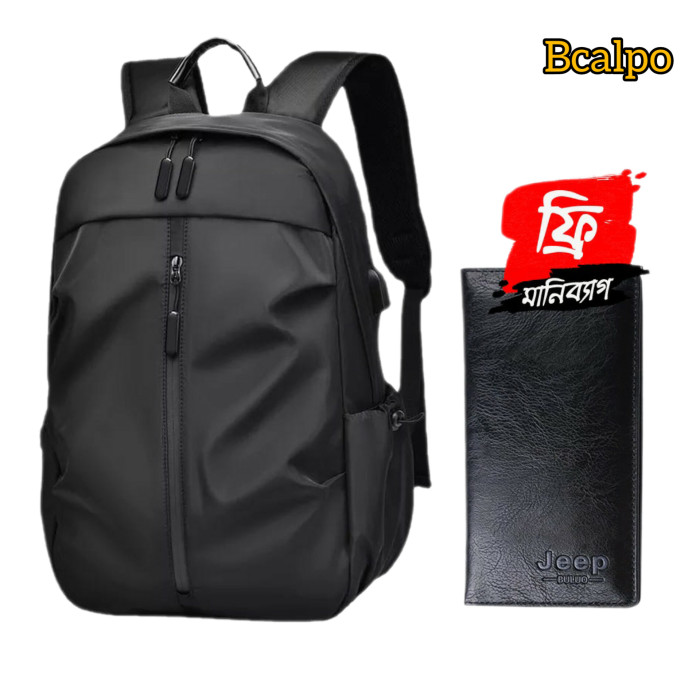 Laptop Backpack (Black Color) Moneybag Free-1