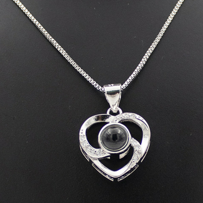 Romantic Memory Rose Heart Necklace-1